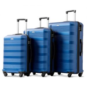 SEAPHY Ensemble de valises 3 pièces Valise rigide 4 valises à roulettes, saphir