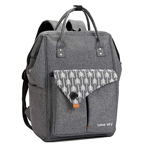 Lekesky Laptop Rucksack 15.6 Inch Computer Backpack School Bag for Travel/Business/College/Women/Men- Grey